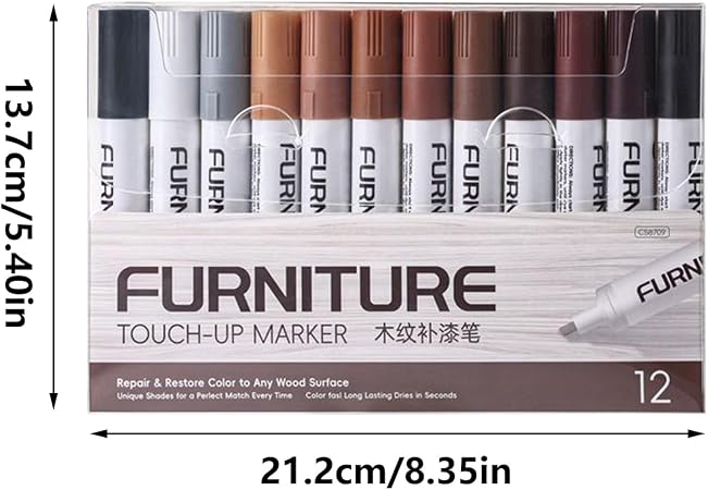أقلام Wood Markers لإصلاح خدوش الخشب – 12 قلمًا بألوان متعددة 6