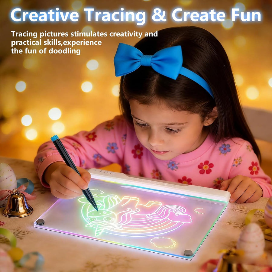 لوح الرسم والكتابة المضيء 16 بوصة LED – قابل للشحن مع 7 أوضاع إضاءة 4