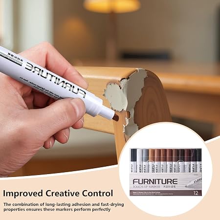 أقلام Wood Markers لإصلاح خدوش الخشب – 12 قلمًا بألوان متعددة 3