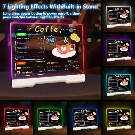 لوح الرسم والكتابة المضيء 16 بوصة LED – قابل للشحن مع 7 أوضاع إضاءة 5